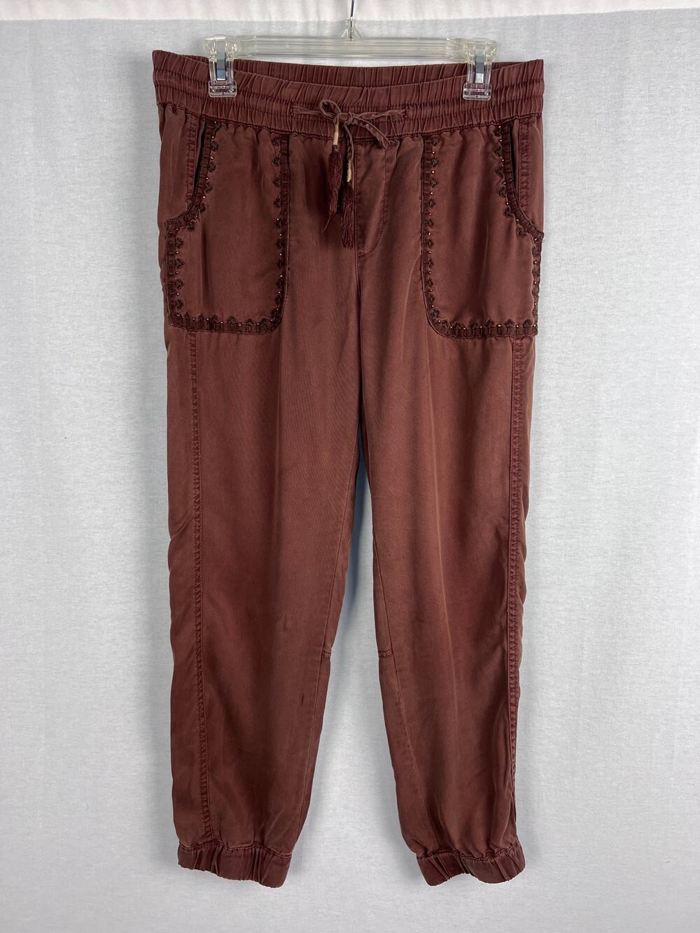 Anthropologie Hei Hei Pants Moroccan Joggers Brown Tassel Boho Hippie Fall
